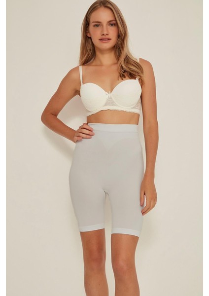 Ekru Soft Uzun Paçalı Boxer Korse