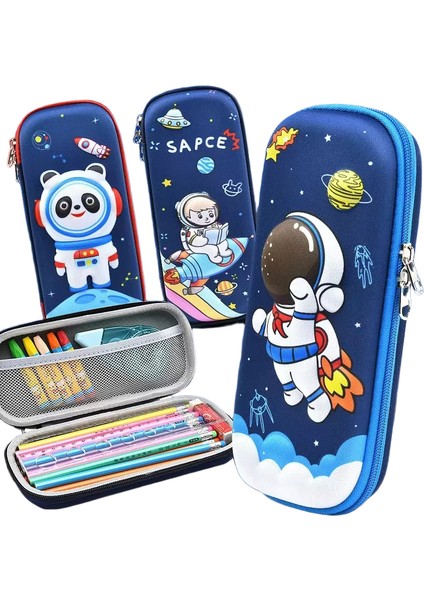Kawaii 3D Kalem Kutusu Unicorn Eva Büyük Kapasiteli Su Geçirmez Hafif Kalem Kutusu Öğrenci Okul Malzemeleri Kırtasiye Çantası (Yurt Dışından)