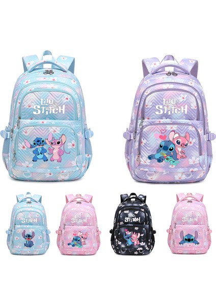 Lilo Stitch Zarif Çiçek Moda Kadın Sırt Çantası Kadın Taşınabilir Su Geçirmez Seyahat Çantası Genç Kız Öğrenciler Sırt Çantası Mochila (Yurt Dışından)