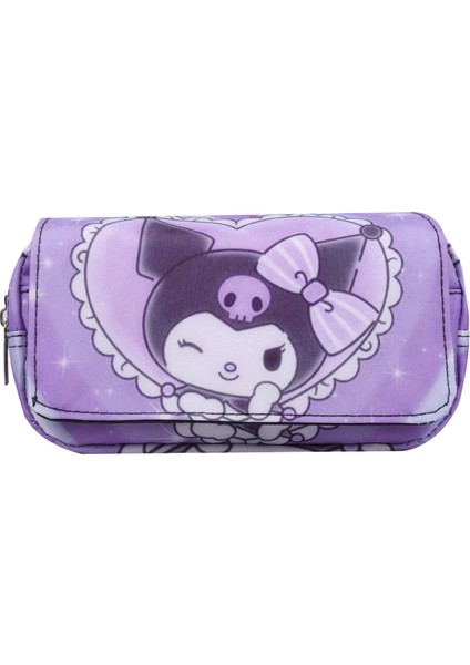 "mınıso Kuromi Okul Çantası Öğrenciler Kawaii Çift Katmanlı Kalem Çantası Büyük Kapasiteli Günlük Sırt Çantası Karikatür Baskılı Kalem Çantası " (Yurt Dışından)