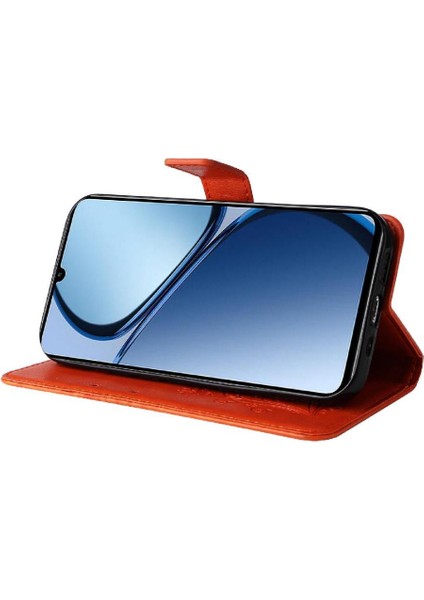 Realme C63 Flip Kickstand Darbeye Kapak Pu Deri Kart ile Kılıf (Yurt Dışından)