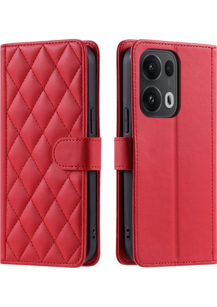 Oppo Reno 13 Pro 5g Manyetik Deri Kapaklı Ince Cüzdan Kılıfı Kickstandp Çıkarılabilir Askı Ipi (Yurt Dışından)