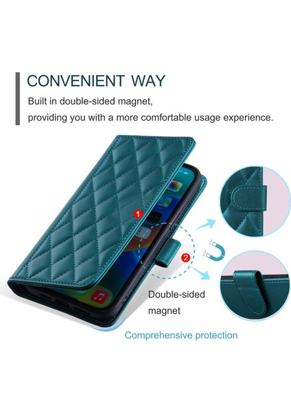 Samsung Galaxy A71 4g Manyetik Deri Kapaklı Ince Cüzdan Kılıfı Kickstandp Çıkarılabilir Askı Ipi (Yurt Dışından)