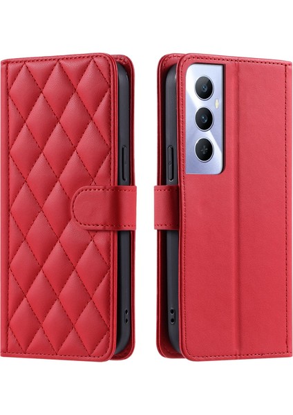 Realme C65 4g Manyetik Deri Kapaklı Ince Cüzdan Kılıfı Kickstandp Çıkarılabilir Askı Ipi (Yurt Dışından)