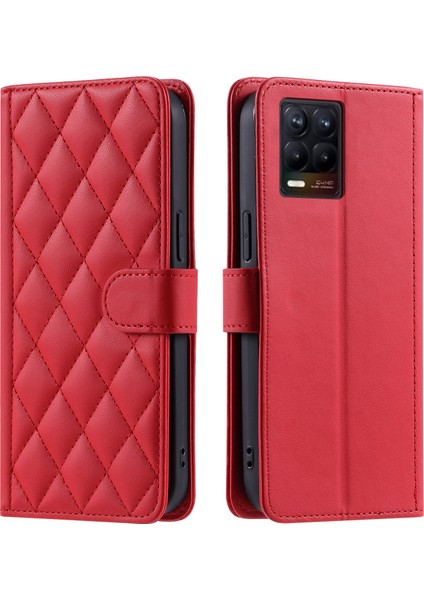 Realme 8 4g/8 Pro Manyetik Deri Kapaklı Ince Cüzdan Kılıfı Kickstandp Çıkarılabilir Askı Ipi (Yurt Dışından)