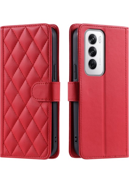 Oppo Reno 12 5g Manyetik Deri Kapaklı Ince Cüzdan Kılıfı Kickstandp Çıkarılabilir Askı Ipi (Yurt Dışından)