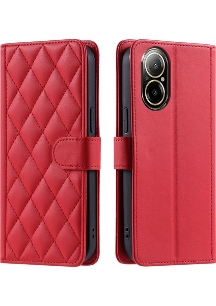 Realme C67 4g Manyetik Deri Kapaklı Ince Cüzdan Kılıfı Kickstandp Çıkarılabilir Askı Ipi (Yurt Dışından)