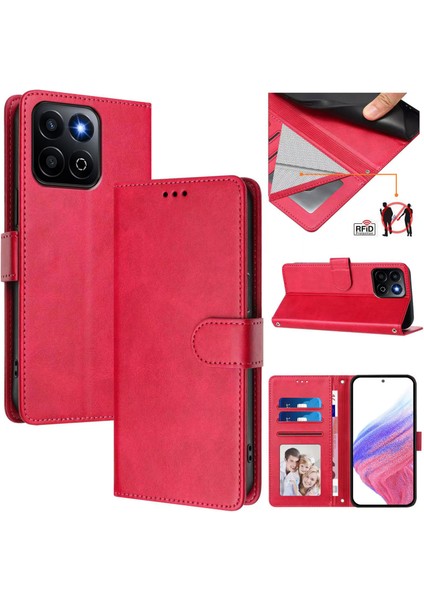 Honor 200 Smart 5g Flip Book Deri Cüzdan Çapraz Askılı Bileklik Bileklik Rfıd Engelleme Kılıfı (Yurt Dışından)