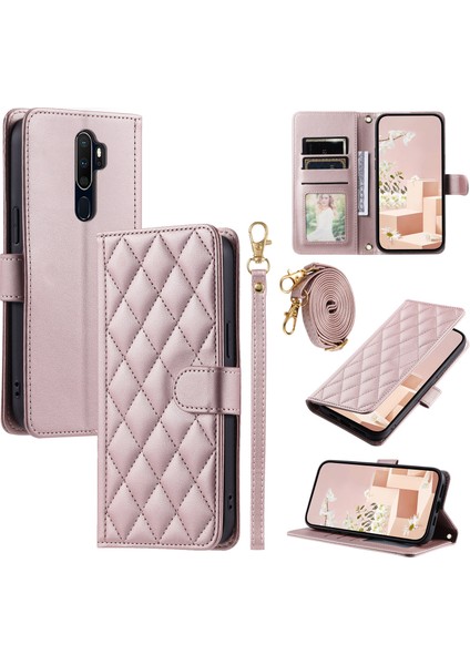 Oppo A9 2020/A5 2020 Manyetik Deri Kapaklı Ince Cüzdan Kılıfı Kickstandp Çıkarılabilir Askı Ipi (Yurt Dışından) modelleri
