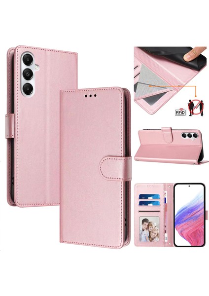 Samsung Galaxy A05S 4g Flip Book Deri Cüzdan Çapraz Askılı Bileklik Bileklik Rfıd Engelleme Kılıfı (Yurt Dışından)