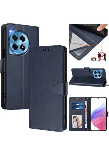 Oneplus 12 5g Flip Book Deri Cüzdan Çapraz Askılı Bileklik Bileklik Rfıd Engelleme Kılıfı (Yurt Dışından)