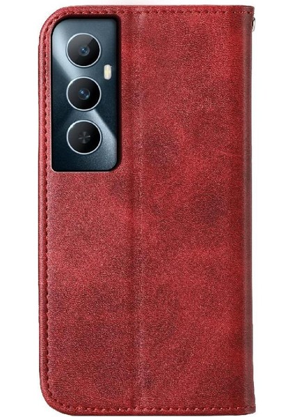 Realme C65 Eşkenar Dörtgen Şekli Günlük Kullanım Için Flip Case El Kayışı Standı Cüzdan (Yurt Dışından) fiyatları