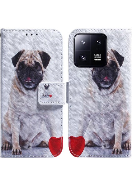 Xiaomi 13 Pro Cüzdan Pu Deri Kart Yuvaları Için Flip Case Boyalı (Yurt Dışından)