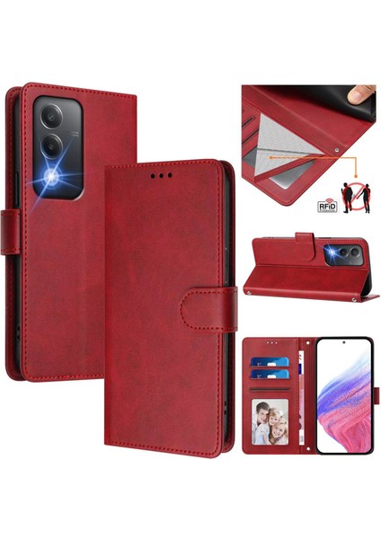 Oppo A80 5g Flip Book Deri Cüzdan Çapraz Askılı Bileklik Bileklik Rfıd Engelleme Kılıfı (Yurt Dışından)