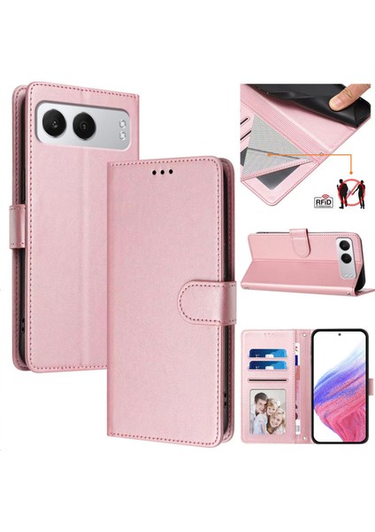 Oneplus Nord 4 Flip Book Deri Cüzdan Çapraz Askılı Bileklik Bileklik Rfıd Engelleme Kılıfı (Yurt Dışından)