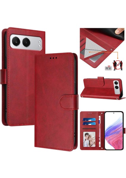 Oneplus Nord 4 Flip Book Deri Cüzdan Çapraz Askılı Bileklik Bileklik Rfıd Engelleme Kılıfı (Yurt Dışından)