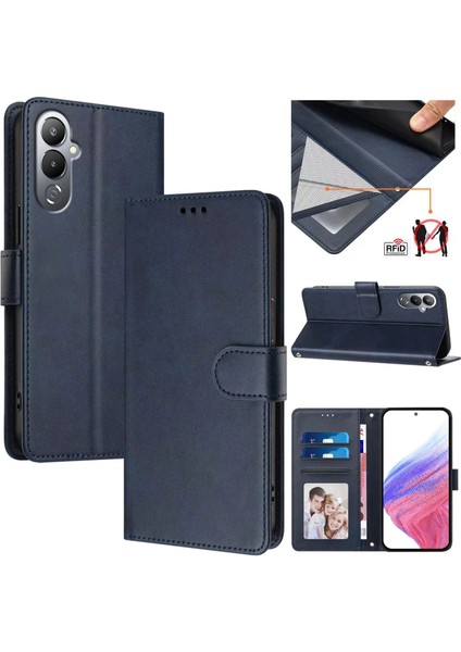 Tecno Pova 4 Pro Flip Book Deri Cüzdan Çapraz Askılı Bileklik Bileklik Rfıd Engelleme Kılıfı (Yurt Dışından)