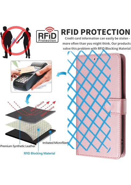 Tecno Pova 4 Pro Flip Book Deri Cüzdan Çapraz Askılı Bileklik Bileklik Rfıd Engelleme Kılıfı (Yurt Dışından)