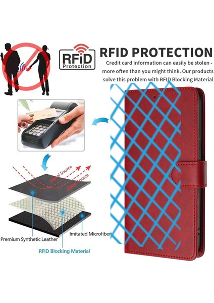 Samsung Galaxy S23 5g Flip Book Deri Cüzdan Çapraz Askılı Bileklik Bileklik Rfıd Engelleme Kılıfı (Yurt Dışından)