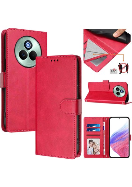 Realme P3 Pro 5g Flip Book Deri Cüzdan Çapraz Askılı Bileklik Bileklik Rfıd Engelleme Kılıfı (Yurt Dışından)
