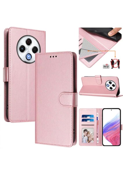 Tecno Spark 30 4g Flip Book Deri Cüzdan Çapraz Askılı Bileklik Bileklik Rfıd Engelleme Kılıfı (Yurt Dışından)