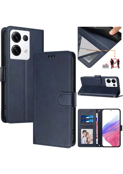 Oppo Reno 8 Pro 5g Flip Book Deri Cüzdan Çapraz Askılı Bileklik Bileklik Rfıd Engelleme Kılıfı (Yurt Dışından)