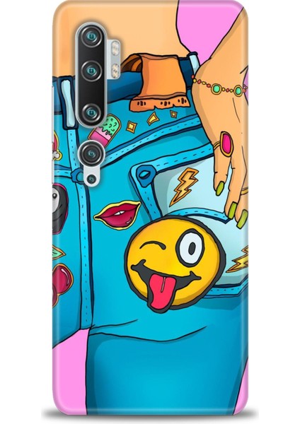 Xiaomi Mi Note 10 Kılıf Hd Baskılı Kılıf + Seramik Tam Kaplayan Ekran Koruyucu 448