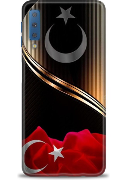 Samsung Galaxy A7 2018 Hd Baskılı Kılıf + Seramik Tam Kaplayan Ekran Koruyucu 33