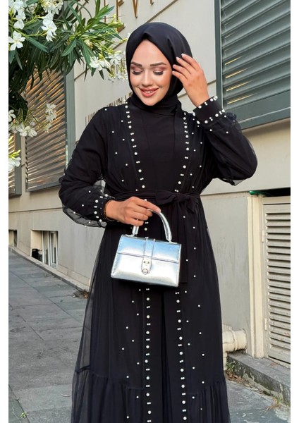 Inci Işlemeli Ikili Abaya Takım