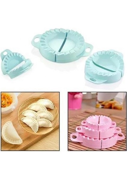 3lü Çiğ Börek Kurabiye Hamur Işi Ravioli Kesme Kalıbı Aparatı