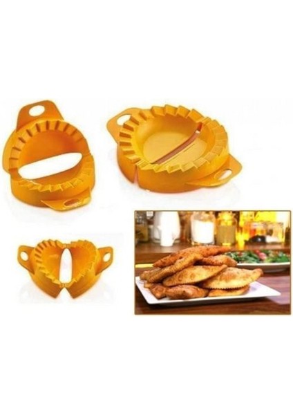3lü Çiğ Börek Kurabiye Hamur Işi Ravioli Kesme Kalıbı Aparatı