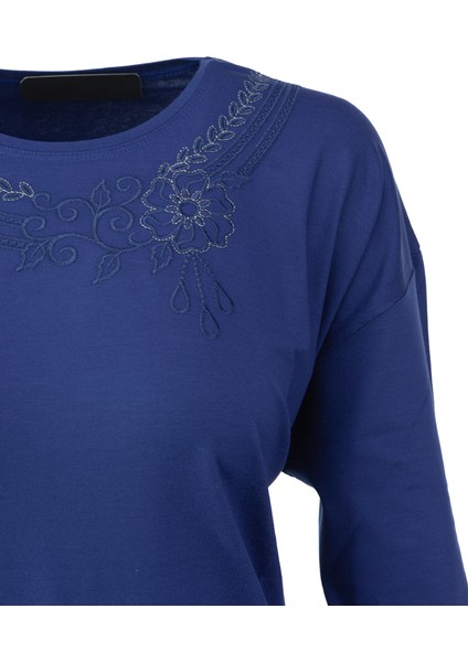 Kadın Anne Bluz Viskon Penye Kumaş Bisiklet Yakalı Gül Tacı Model Likralı Rahat Tam Kalıp modelleri