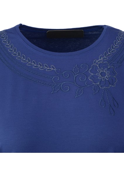 Kadın Anne Bluz Viskon Penye Kumaş Bisiklet Yakalı Gül Tacı Model Likralı Rahat Tam Kalıp indirimleri