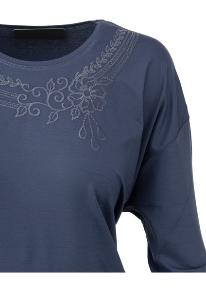 Kadın Anne Bluz Viskon Penye Kumaş Bisiklet Yakalı Gül Tacı Model Likralı Rahat Tam Kalıp modelleri