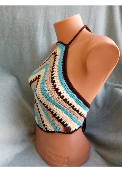 Vip Handmade Halter Yaka Crop Top Büstiyer