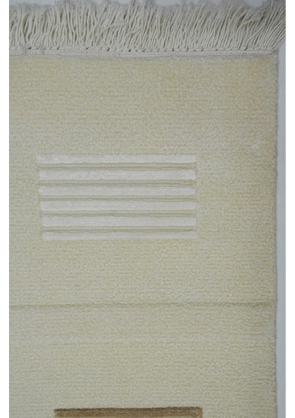 Yüksek Kalite Yünden El Dokuma Krem Renk Nepal Halısı 80X150 cm (1.2 M²)