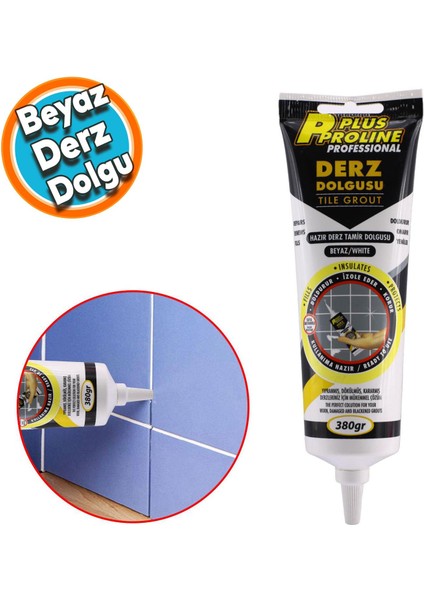 Derz Dolgu Fayans Seramik Mermer Yer Duvar Için Tamir Wc Banyo Tadilat Beyaz 380 gr 2 Adet indirimleri
