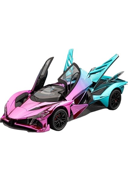 124 Apollo Evo Elektrokaplama Alaşımlı Model Spor Araba Süsleri Renkli Ses ve Işıklı Geri Çekme Fonksiyonu (Yurt Dışından)