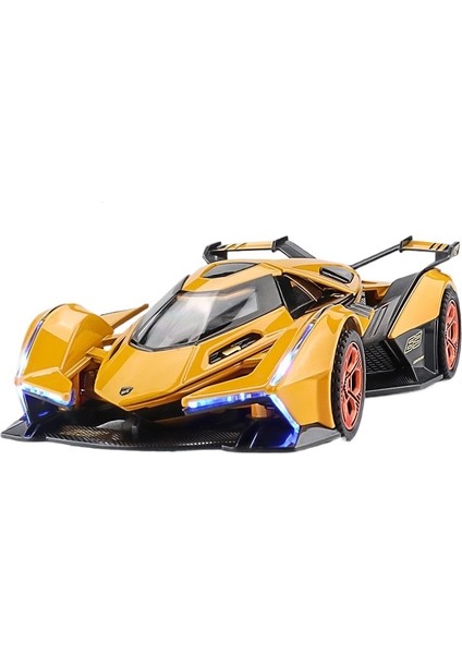 1:32 Lambo V12 Alaşım Araba Modeli Simülasyon Spor Araba Süsleri Çocuk Ses ve Işık Oyuncak Araba (Yurt Dışından)