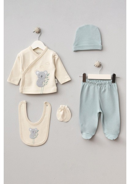 Erkek Bebek Koala Desenli 5'li Hastane Çıkış Set