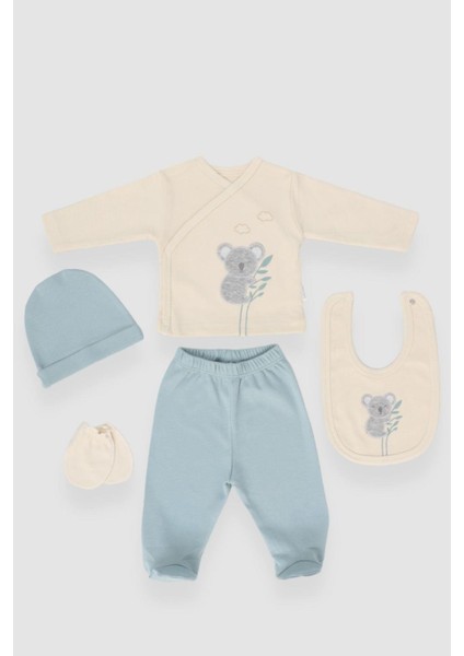Erkek Bebek Koala Desenli 5'li Hastane Çıkış Set