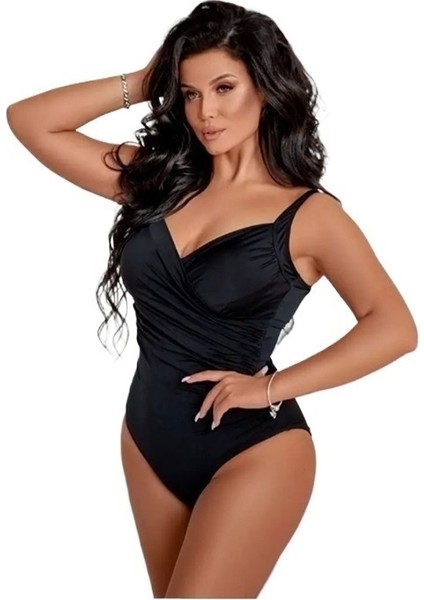 Yaz Düz Renk Bikini Tek Parça Mayo Kadın Slim Fit Büyük Beden Mayo (Yurt Dışından)