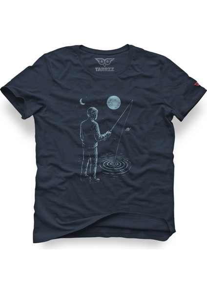 Balıkçı Özgün Tasarım Kadın Tişört Bisiklet Yaka Pamuklu Kadın Tshirt