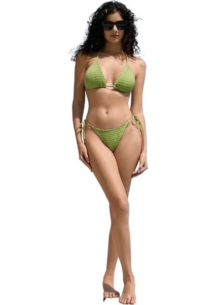 Yaz Yeni Mayo Kadın Moda Bikini Çok Iğneli Bölünmüş Yeşil Mayo Kadın (Yurt Dışından)