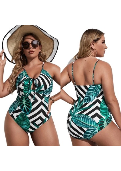 Yaz Yeni Sıkı Mayo Kadın Tek Parça Baskı Büyük Boy Mayo (Yurt Dışından)