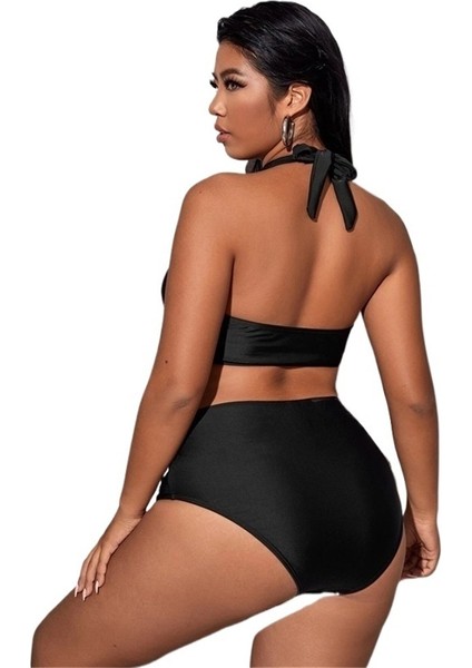 Yaz Yeni Moda Büyük Beden Siyah Iki Parça Mayo Bikini (Yurt Dışından) modelleri