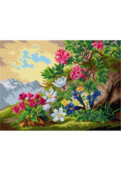 Baskılı Goblen Dağ Çiçekleri 3138 30*40 cm