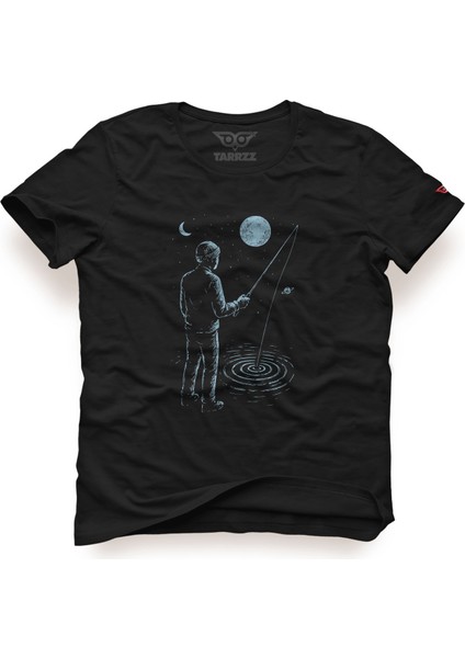 Balıkçı Özgün Tasarım Kadın Tişört Bisiklet Yaka Pamuklu Kadın Tshirt