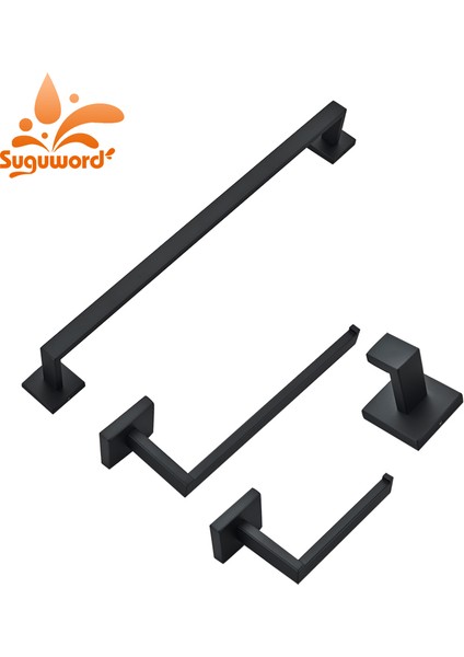 Mat Siyah F 50 Mat Siyah Banyo Havlu Askısı Bar Doku Kanca Tuvalet Askısı Duvara Montaj Paslanmaz Çelik Tuvalet Donanım Seti (Yurt Dışından) fiyatları