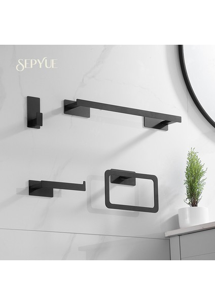 Gümüş Kanca 50 Banyo Aksesuarları Seti Mat Siyah Duvar Raf Tuvalet Rulo Kağıt Tutucu Bornoz Kanca Askı Havlu Ray Bar Raf Halka Banyo Donanım (Yurt Dışından) fiyatları